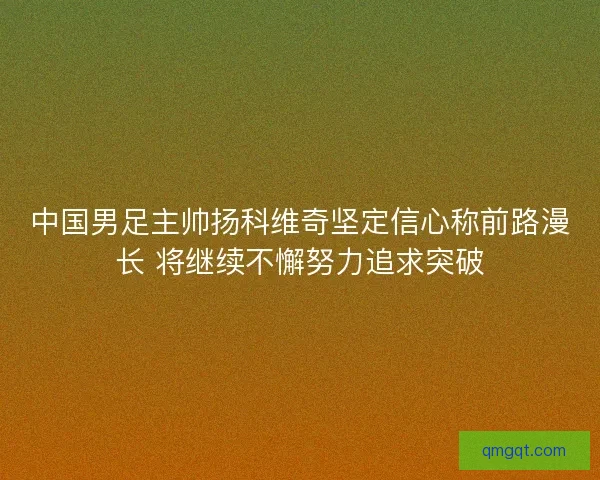 中国男足主帅扬科维奇坚定信心称前路漫长 将继续不懈努力追求突破 中国男足主帅扬科维奇坚定信心称前路漫长 将继续不懈努力追求突破