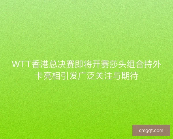 WTT香港总决赛即将开赛莎头组合持外卡亮相引发广泛关注与期待 WTT香港总决赛即将开赛莎头组合持外卡亮相引发广泛关注与期待